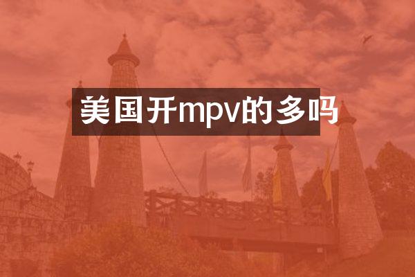 美国开mpv的多吗