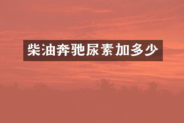 柴油奔驰尿素加多少
