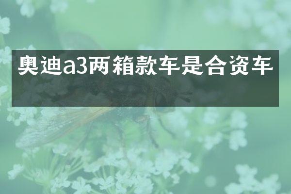 奥迪a3两箱款车是合资车吗