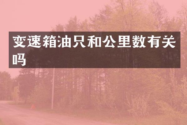 变速箱油只和公里数有关吗