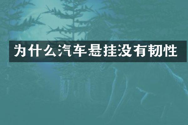 为什么汽车悬挂没有韧性