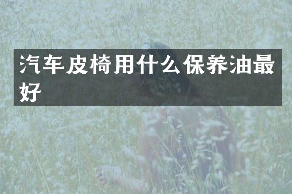 汽车皮椅用什么保养油最好