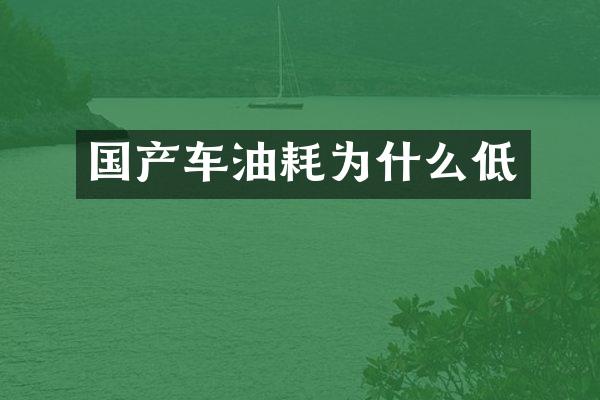 国产车油耗为什么低