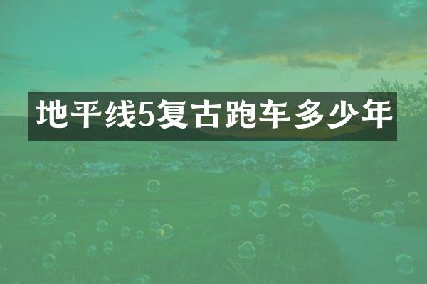 地平线5复古跑车多少年