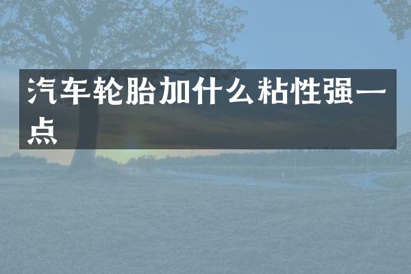 汽车轮胎加什么粘性强一点