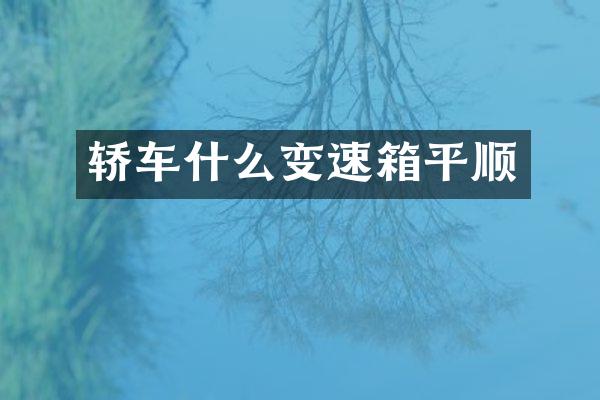轿车什么变速箱平顺