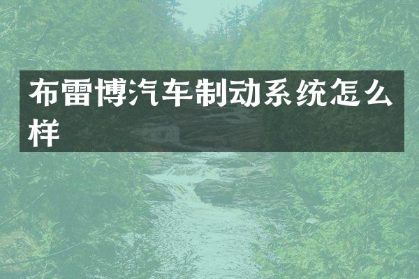 布雷博汽车制动系统怎么样