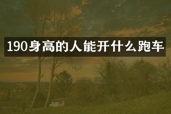 190身高的人能开什么跑车