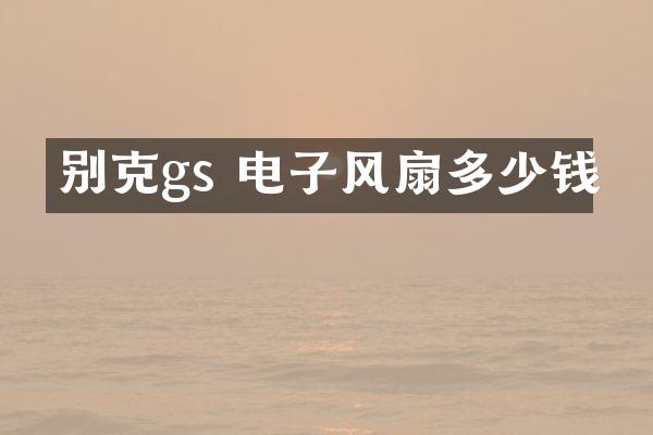 别克gs 电子风扇多少钱