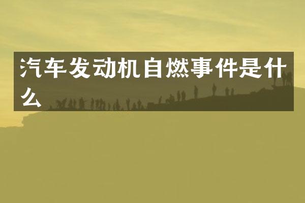 汽车发动机自燃事件是什么