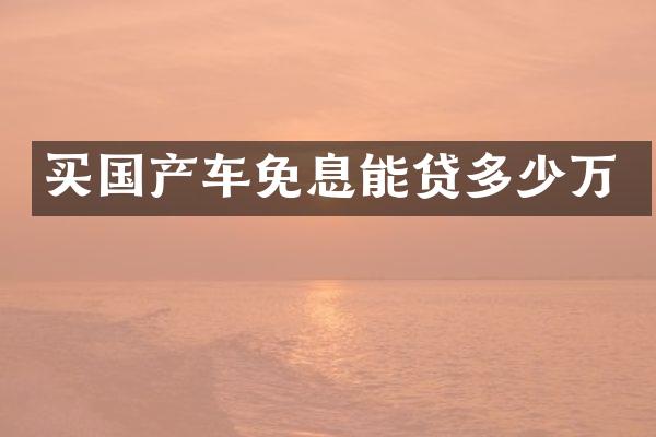 买国产车免息能贷多少万