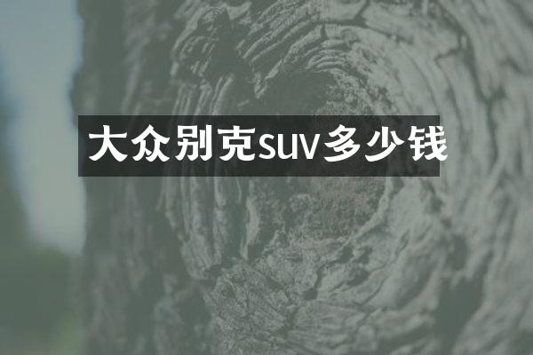 大众别克suv多少钱