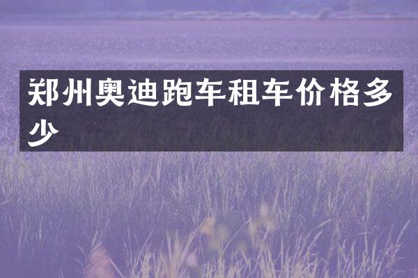 郑州奥迪跑车租车价格多少