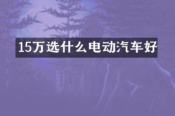 15万选什么电动汽车好