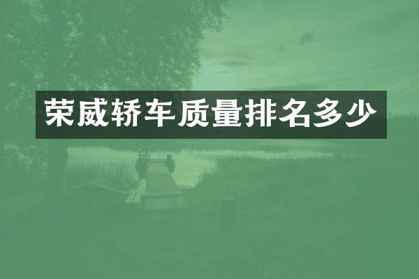 荣威轿车质量排名多少