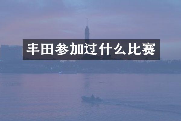 丰田参加过什么比赛