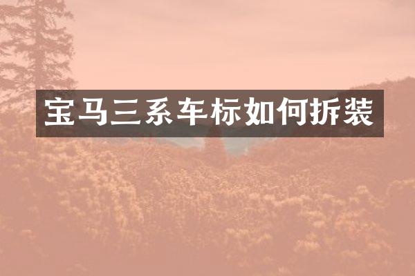 宝马三系车标如何拆装