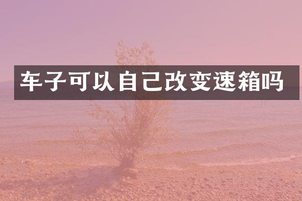 车子可以自己改变速箱吗