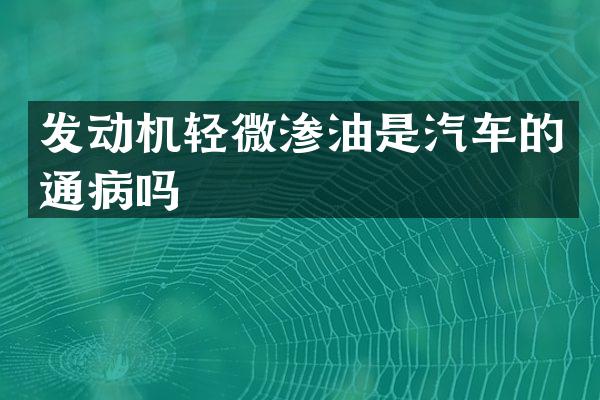 发动机轻微渗油是汽车的通病吗