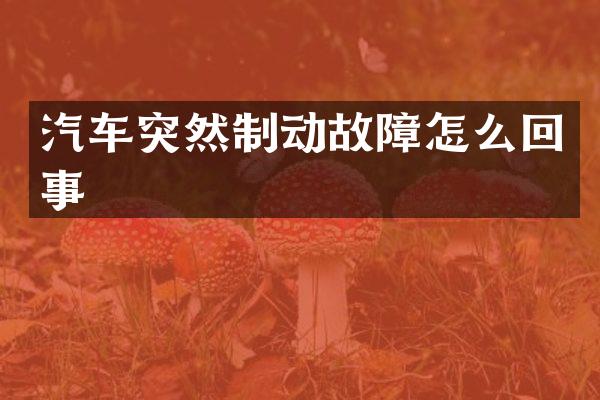 汽车突然制动故障怎么回事