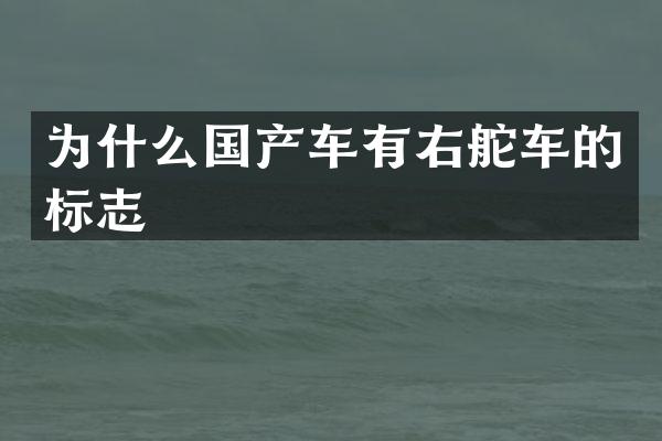 为什么国产车有右舵车的标志