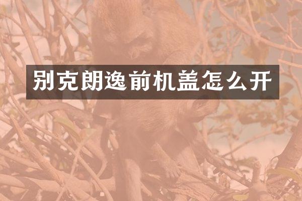 别克朗逸前机盖怎么开