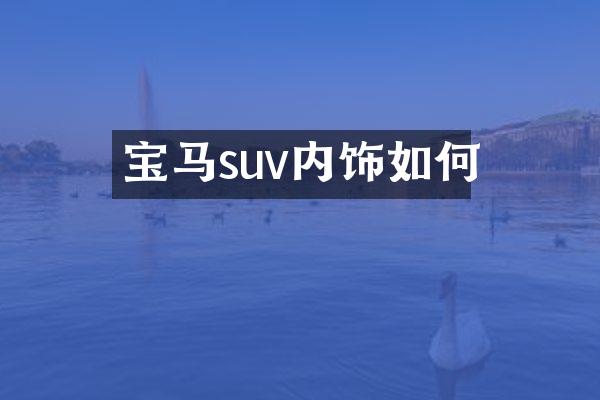宝马suv内饰如何