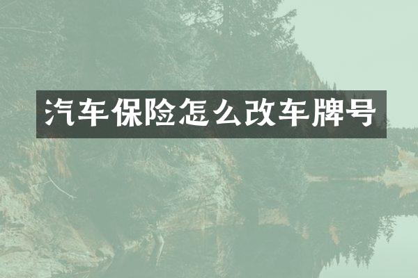汽车保险怎么改车牌号