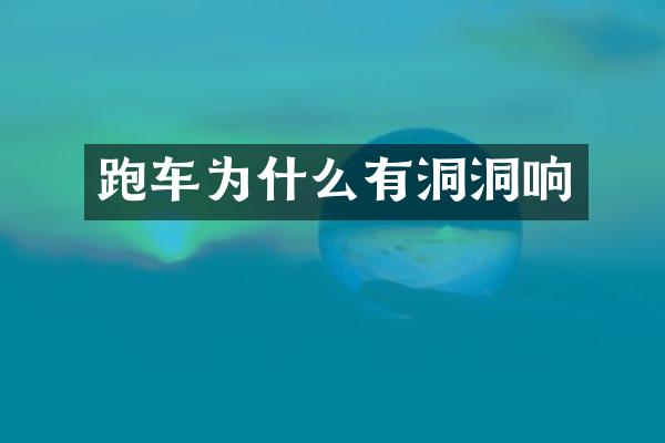 跑车为什么有洞洞响