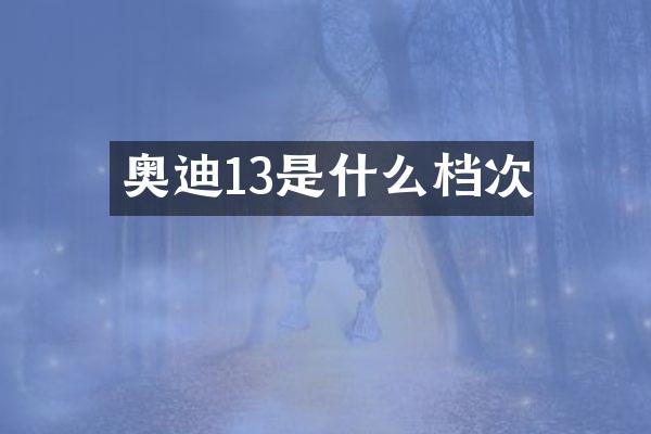 奥迪13是什么档次