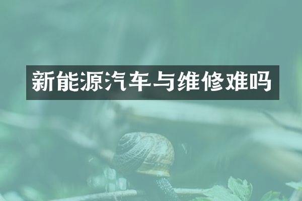 新能源汽车与维修难吗