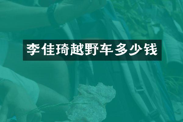 李佳琦越野车多少钱