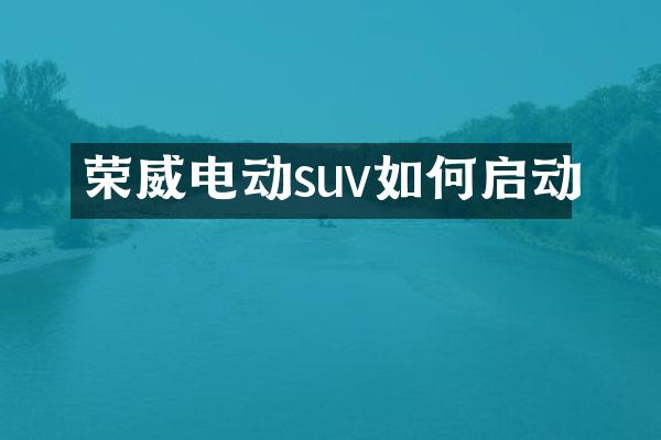 荣威电动suv如何启动