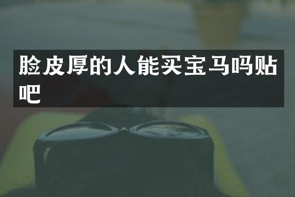 脸皮厚的人能买宝马吗贴吧