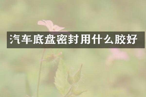 汽车底盘密封用什么胶好