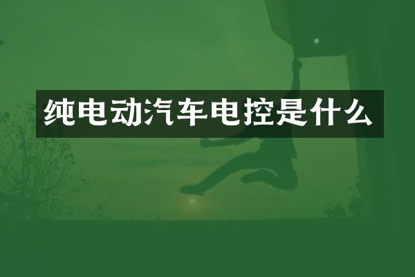 纯电动汽车电控是什么