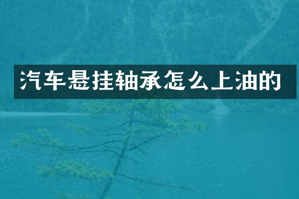 汽车悬挂轴承怎么上油的
