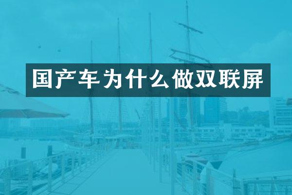 国产车为什么做双联屏