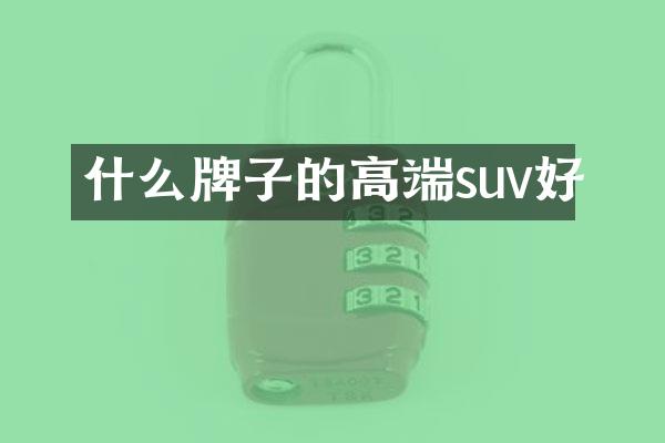 什么牌子的高端suv好