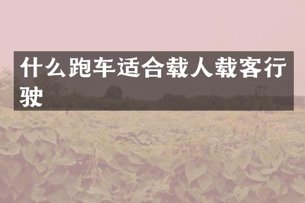 什么跑车适合载人载客行驶
