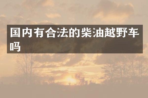 国内有合法的柴油越野车吗