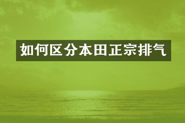 如何区分本田正宗排气
