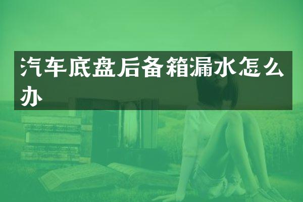 汽车底盘后备箱漏水怎么办