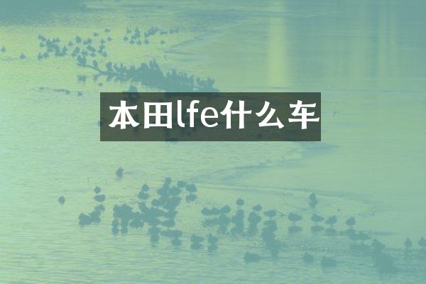 本田lfe什么车