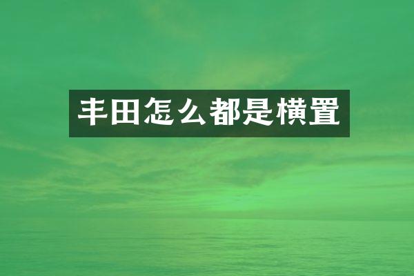 丰田怎么都是横置