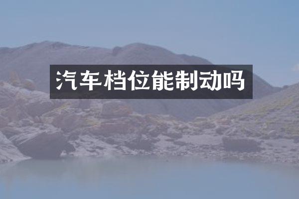 汽车档位能制动吗