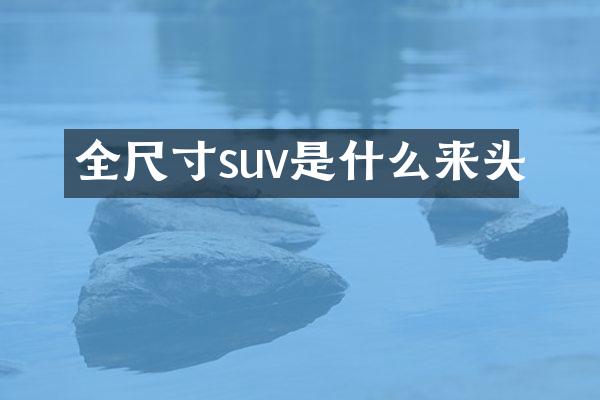 全尺寸suv是什么来头