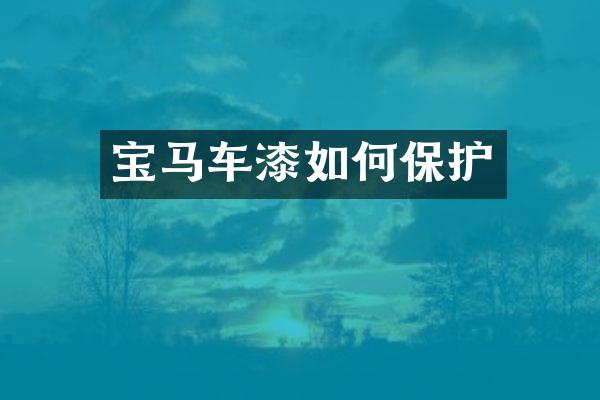 宝马车漆如何保护
