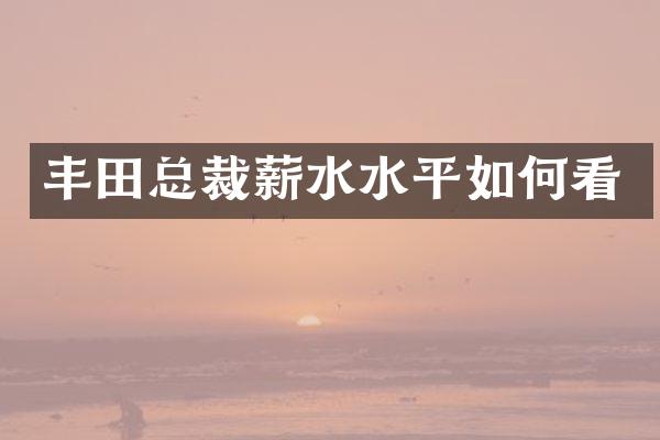 丰田总裁薪水水平如何看