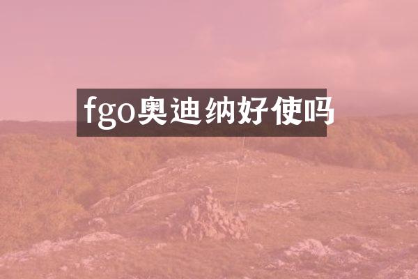 fgo奥迪纳好使吗